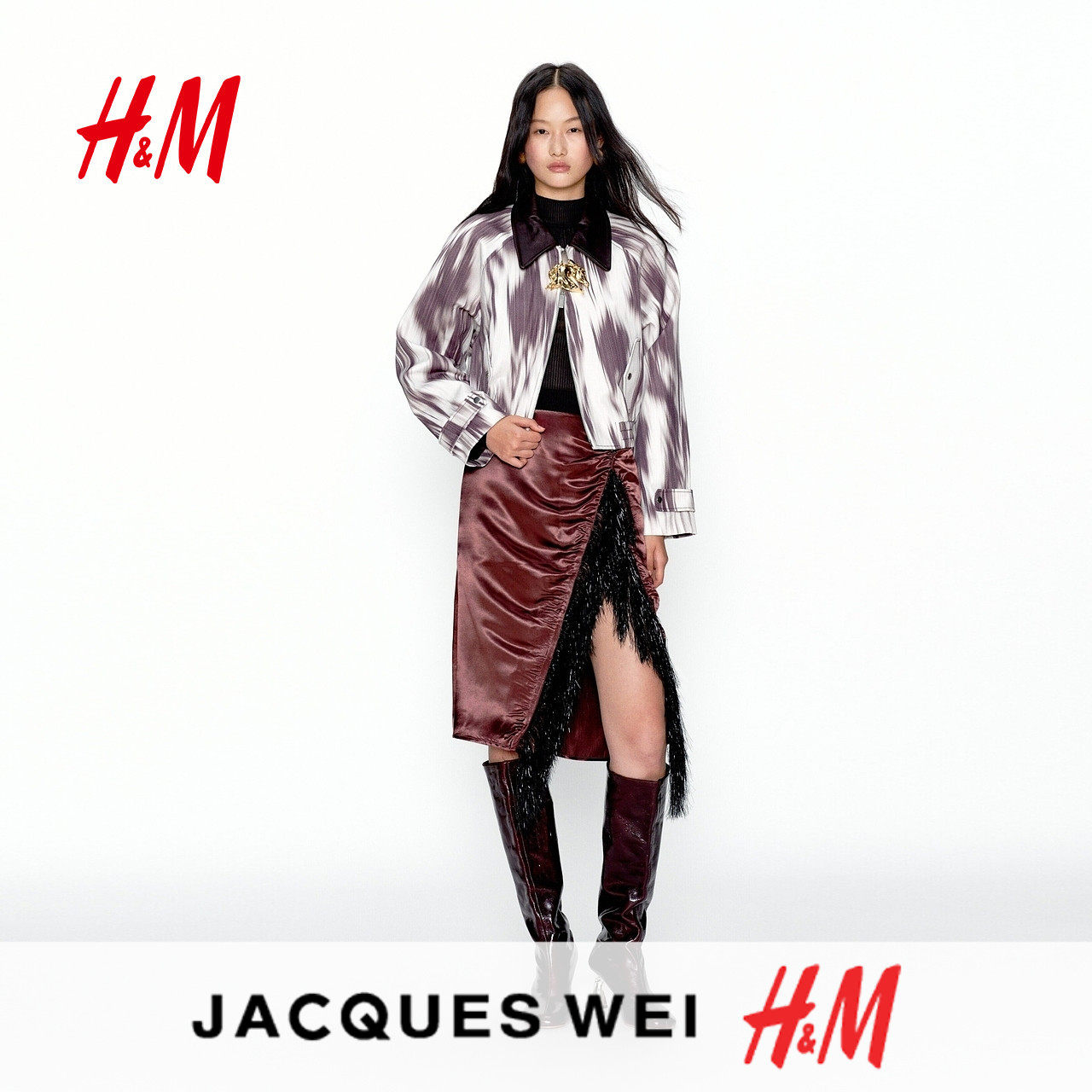 JACQUES WEI H&M女装短外套2026春季新款印花棉质新年外套1320587,女装/女士精品,短外套,淘宝优惠券,粉丝福利购,淘宝优惠卷