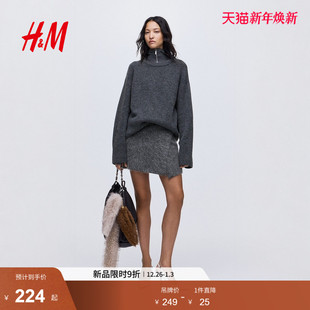 新款 2025冬季 row系针织衫 中性美式 1314904 HM女装 廓形套衫 毛针织衫