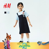 疯狂动物城 朱迪T恤式 HM童装 新款 裙1346691 儿童女童连衣裙春季