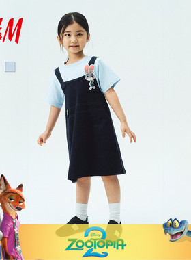 【疯狂动物城】HM童装儿童女童连衣裙春季新款朱迪T恤式裙1346691