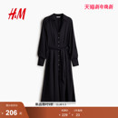 连衣裙2026春季 V领收腰长袖 新款 式 通勤连身裙1318835 衬衫 HM女装