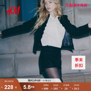 植绒牛仔外套1303278 新款 HM女装 外套2025年冬季