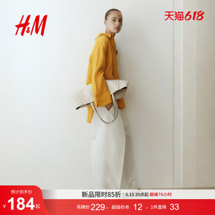 HM女装衬衫2026夏季新款早春明媚莱赛尔大廓形皱感上衣1345757