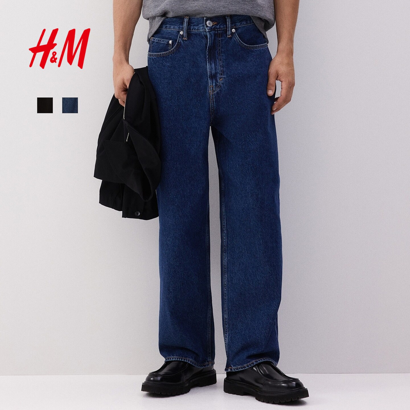 【侯明昊精选丹宁系列】HM男装牛仔裤弯刀版型大码裤子1285734图片