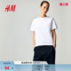 上衣打底内搭0963662 简约纯棉休闲圆领短袖 HM女装 T恤春季