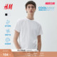 正肩短袖 HM男装 凉感COOLMAX®透气运动情侣装 T恤春季 0948439 女装
