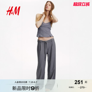 新款 2025年夏季 时尚 女装 1293986 HM正装 配腰带西裤 裤