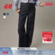 长裤 HM女装 1297530 直筒复古牛仔裤 丹宁高腰修身 牛仔裤 冬季