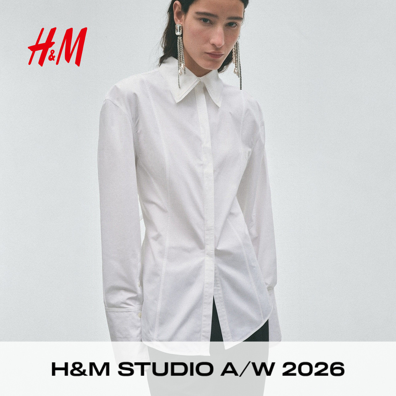 【H&M STUDIO AW】女装衬衫2026秋季新款沙漏型府绸上衣1356529图片