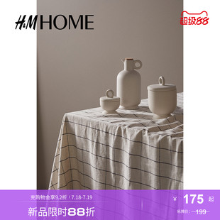 HMHOME家居用品桌布北欧简约印花棉麻梭织大尺寸餐桌布0882403