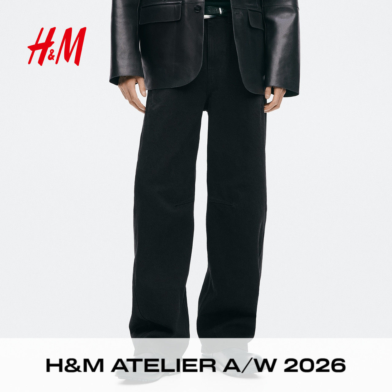 【Atelier】HM男装牛仔裤2026秋季新款宽松筒形长款裤子1358917