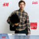 短外套冬季 法式 格纹大廓形格子衬衣式 HM女装 夹克 1284765