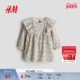 HM童装 皱感棉质连衣裙1294061 时尚 女婴25冬季 新款