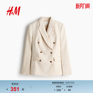 双排扣休闲西装 女装 1334614 新款 HM2026春季