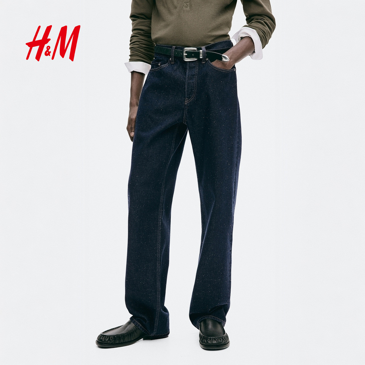 【Atelier】HM男装牛仔裤2026秋季新款中腰宽松直筒裤子1353939