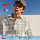 纹理感长袖 HM男式 商务宽松版 春季 衬衣上衣1273696 衬衫
