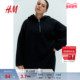 卫衣cleanfit连帽衫 保暖抓绒微宽松美式 绒衫 HM女装 打底衫 1089839