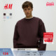 衫 HM男装 1308076 宽松春季 红色新年本命年情侣装 女装 卫衣落肩袖