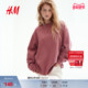 miu系卫衣冬季 美式 圆领宽松红色长袖 HM女装 套衫 1234778