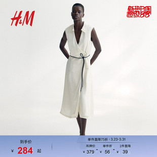 腰部系带围裹式 职场新贵风时尚 连身裙1285149 连衣裙春季 HM女装