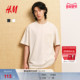 女装 T恤春季 打底衫 HM男装 重磅棉质箱型宽松口袋短袖 1288867