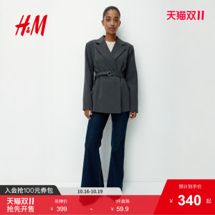 配腰带休闲西装 女装 1303456 新款 HM2025冬季