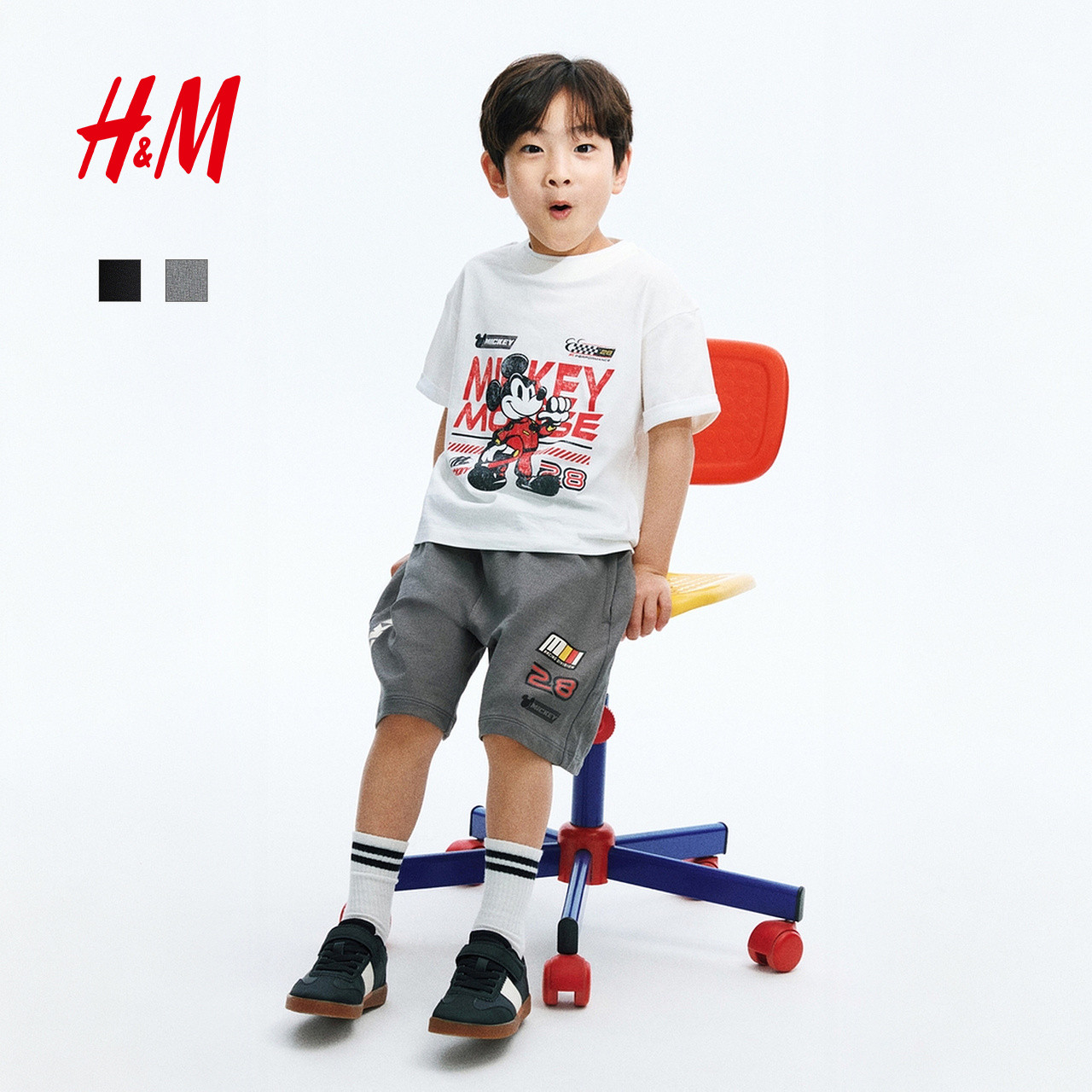 【迪士尼系列】HM童装儿童男童裤子2026秋季新款印花1346716图片