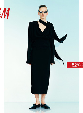 H&MStudio S/S女装衬衫春季优雅垂褶雪纺上衣1270910