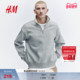 HM男装 潮流上衣1245648 半拉链重磅宽松立领运动美式 女装 卫衣冬季