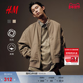 HM男装 拉链无帽外套1300913 型美式 夹克冬季 圆领宽松版