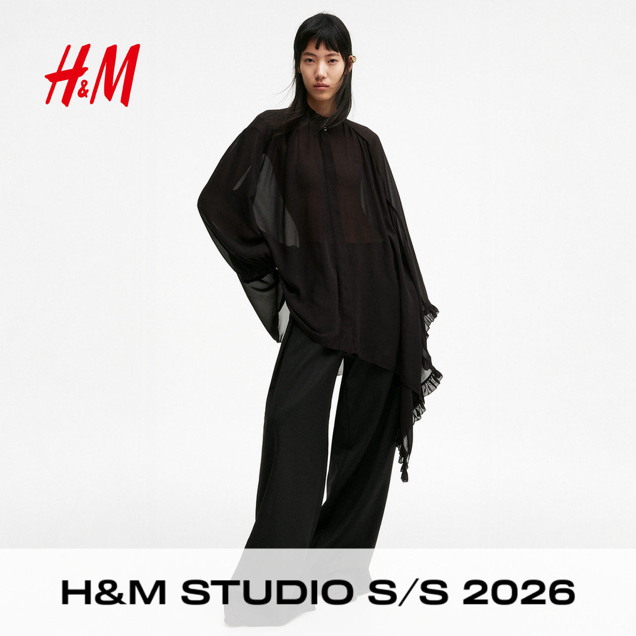 H&MStudio S/S 2026女装衬衫春季新款时尚通勤雪纺