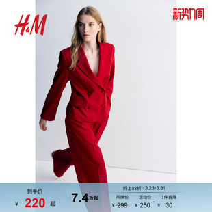 秋季 款 正装 红色正装 1245809 型舒适西裤 裤 版 HM女装 式