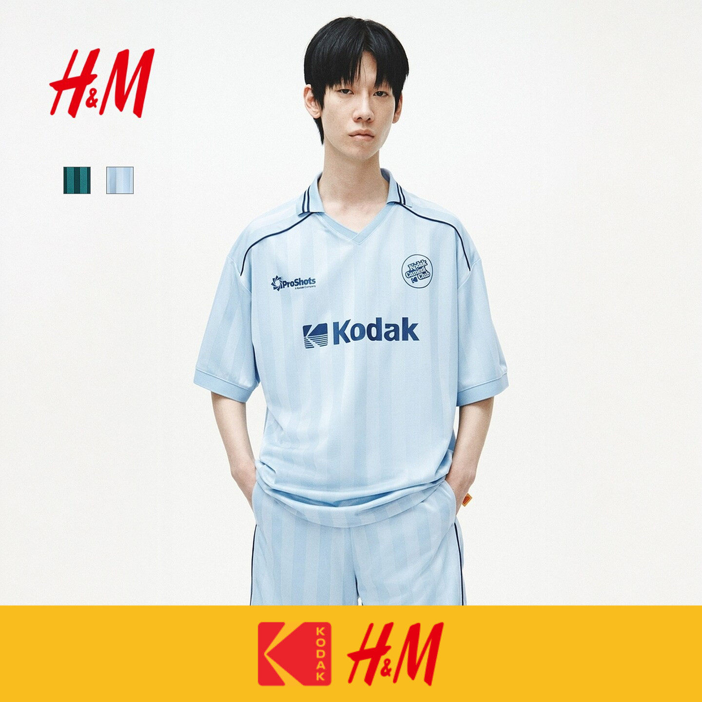 【侯明昊同款】HM柯达男装衬衫2026夏季新款休闲足球衫1342