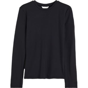 HM女装T恤春季弹性圆领修身气质舒适休闲汗布打底内搭上衣1191700