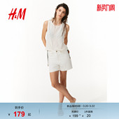 牛仔短裤 HM女装 高腰直筒休闲通勤时尚 春季 1266261 牛仔裤