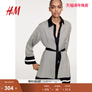 式 HM2025年冬季 衬衫 女装 连衣裙1276344 新款