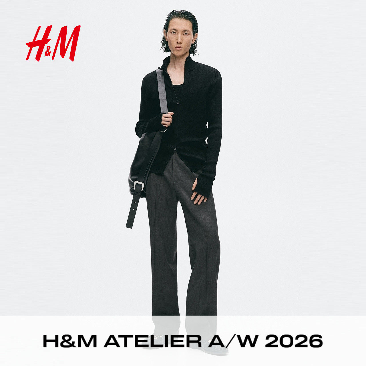 【Atelier】HM男装针织衫2026秋季新款修身版拉链开衫上衣1354902