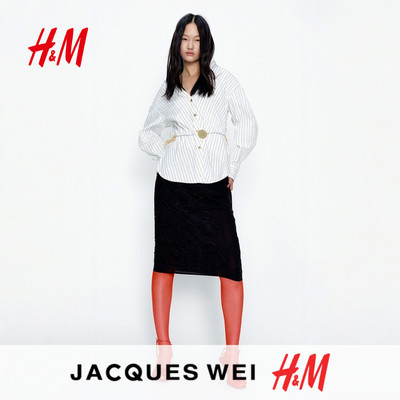 JACQUES WEI H&M女装半身裙2026春季新款钉珠刺绣半身裙1320567