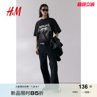 Metallica 重磅短袖 HM男装 乐队T恤秋印花宽松美式 1159823 女装