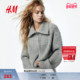 HM女装 拉链设计外套1315990 静奢风针织开衫 毛针织衫 冬季