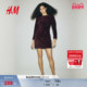 HM女装 连衣裙冬季 晚宴亮片优雅迷你party小礼服1304853