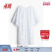 HM冬季 女装 背面系带蕾丝连衣裙1238369