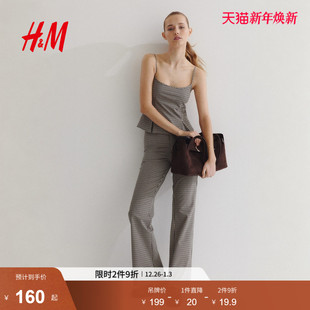 25冬季 喇叭裤 新款 休闲裤 1297268 时尚 HM女装