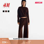 加绒套头圆领卫衣运动慢跑裤 HM女装 春季 2件式 1301759 套装