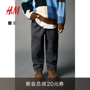 HM童装女童牛仔裤2024秋季新品休闲舒适时尚复古牛仔裤1242982
