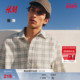 衬衫 春季 商务宽松版 HM男式 纹理感长袖 衬衣上衣1273696