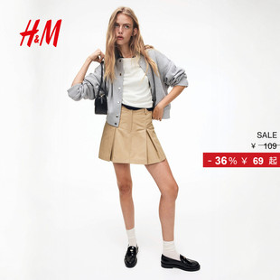 短袖 HM女装 圆领修身 新品 针织T恤1268203 2026年春季