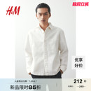 休闲休闲普通版 HM2025秋季 时尚 新款 型纯棉斜纹布外套1257566 男装