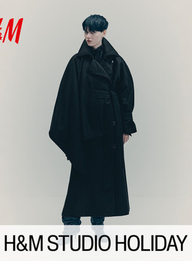 【HM STUDIO 节日胶囊系列】女士围巾冬季羊毛混纺披肩1306629