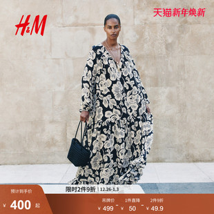 时尚 新款 简约柔软蓬松海洋系连衣裙1297178 连衣裙2025冬季 HM女装